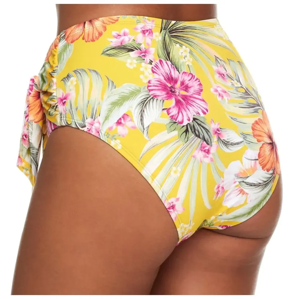 Bleu Rod Beattie Paradiso High Waist Draped Side Tie Bikini Bottom 10 NWT